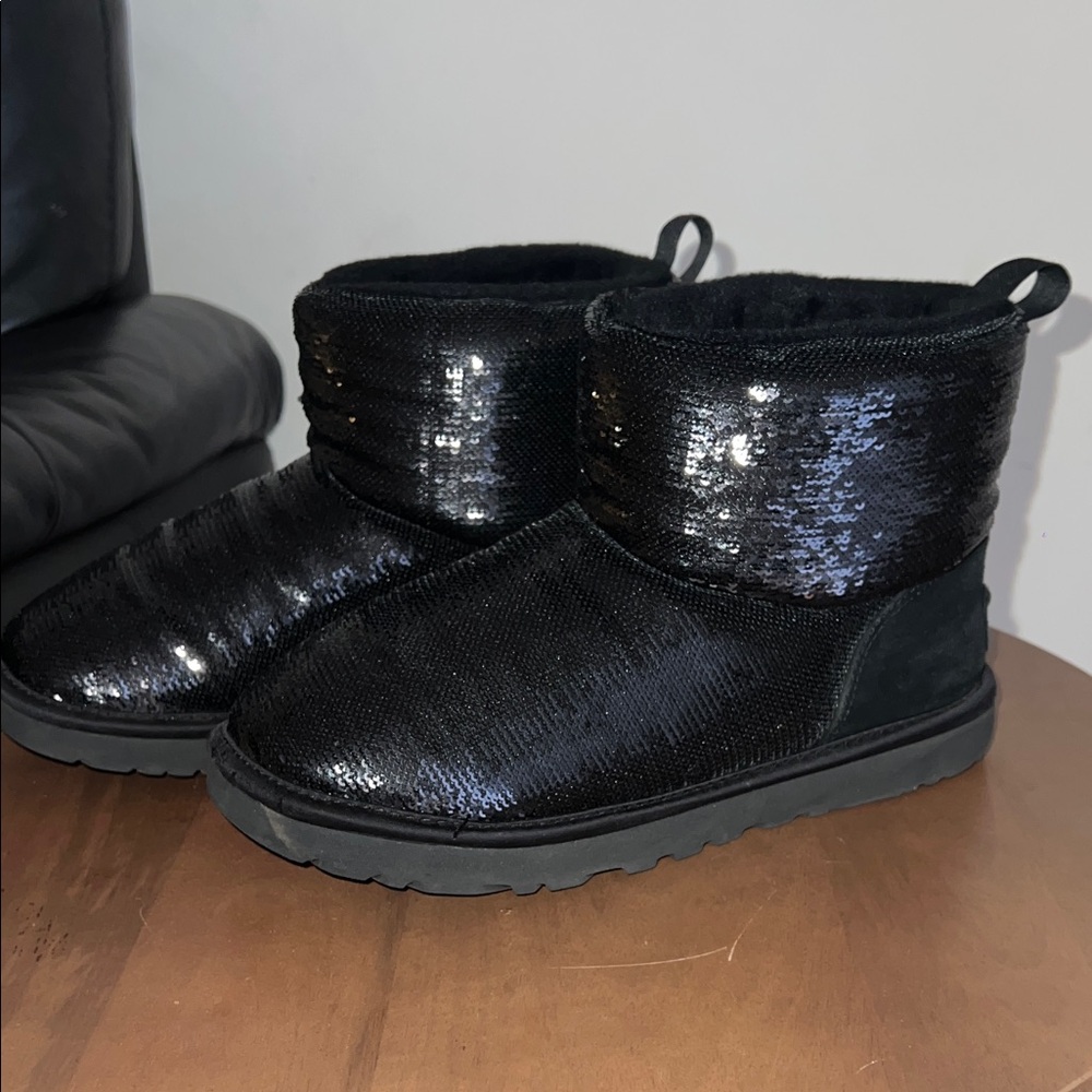 UGG Black Sequin Ankle Boots